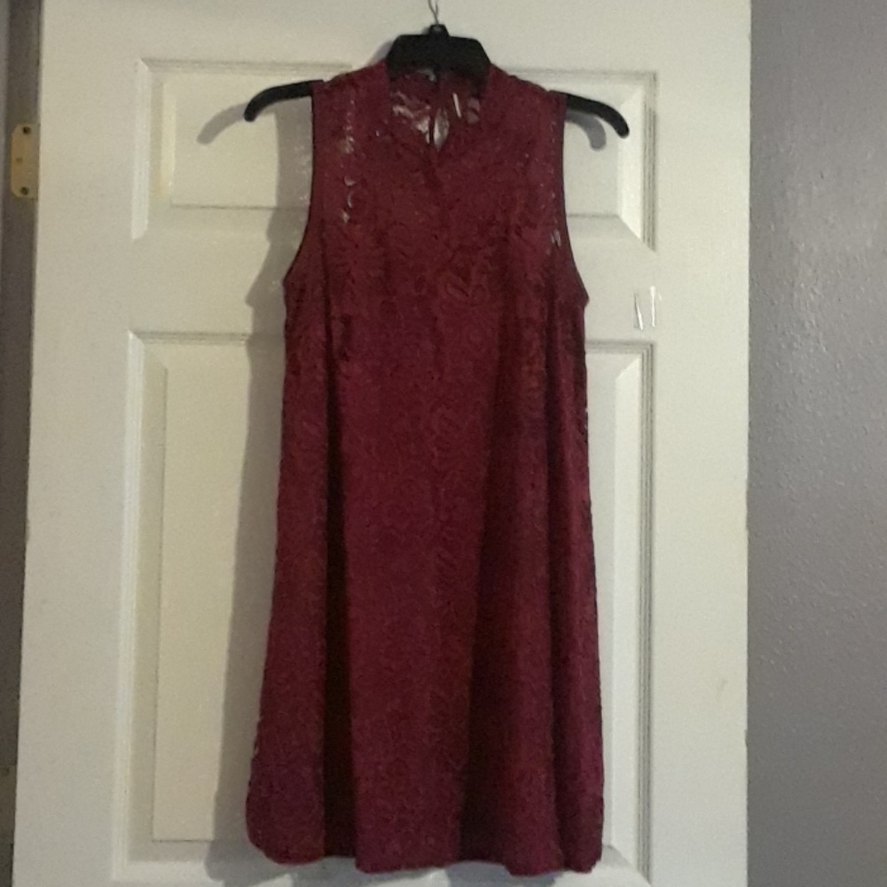 Wishful Park Red Floral Lace Swing Dress, NWOT